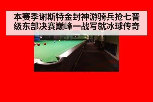 本赛季谢斯特金封神游骑兵抢七晋级东部决赛巅峰一战写就冰球传奇
